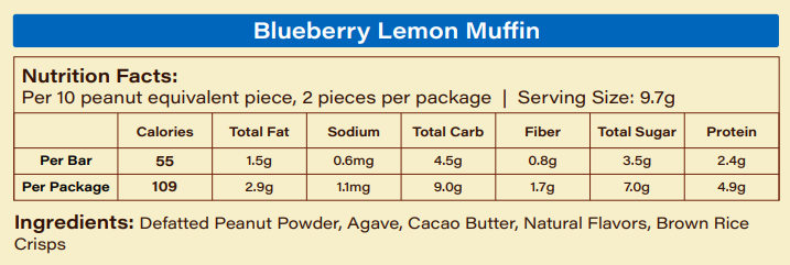 TIP Bar - Peanut (Blueberry Lemon Muffin Flavor, 12-Count Box)