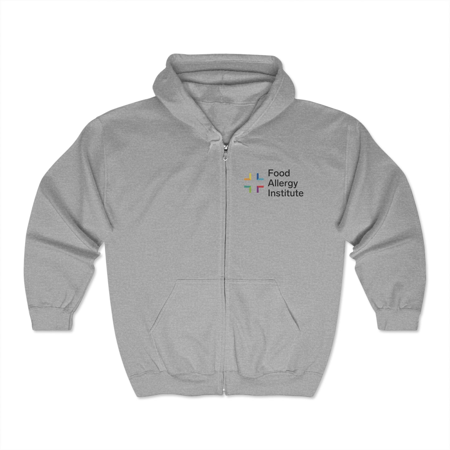 FAI Unisex Full Zip Hooded Sweatshirt in Grey